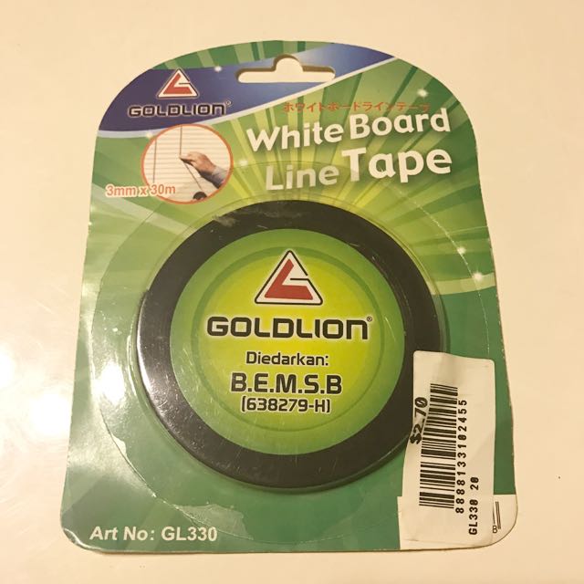 Whiteboard Line Tape, Books & Stationery, Stationery on Carousell