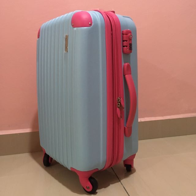 Authentic Barry Smith Luggage Blue Pink