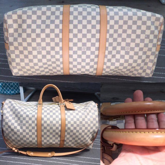 Authentic Louis Vuitton Keepall Bandouliere 55 Damier azur, Women's Fashion  on Carousell