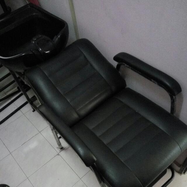 Barber Hair Wash Chair with Sink and Footrest, Furniture & Home Living,  Furniture, Chairs on Carousell