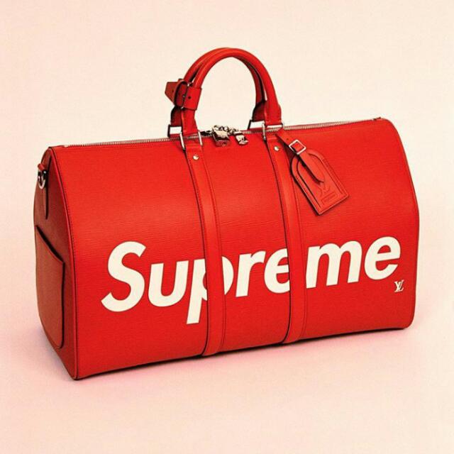 Supreme  Bags  Louis Vuitton Supreme Red Leather Bag  Poshmark