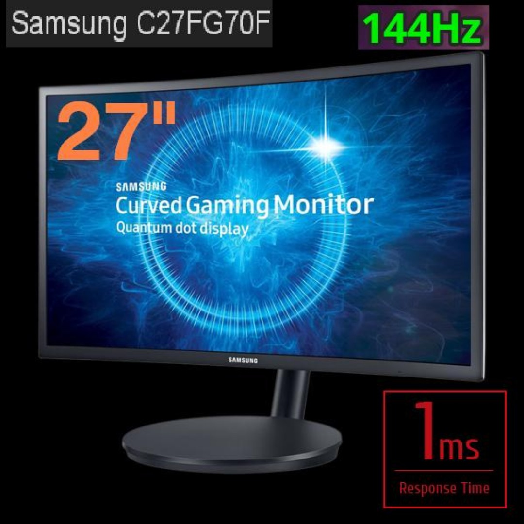 Samsung 27 C27fg70f Curved Gaming Monitor 1ms 144hz Quantum Dot Electronics Computer Parts Accessories On Carousell