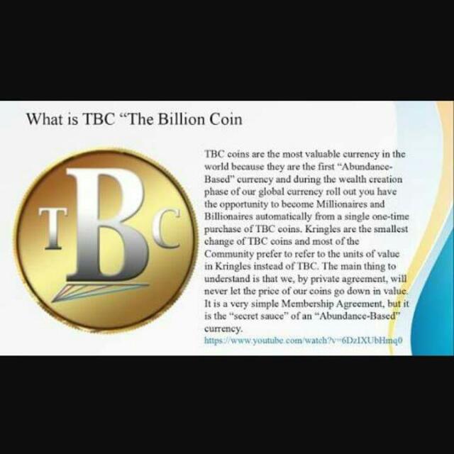 Tbc The Billion Coin Same As Btc Bitcoin Community On Carousell
