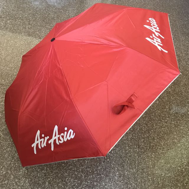 AirAsia Red Foldable Lightweight Umbrella, Everything Else on Carousell