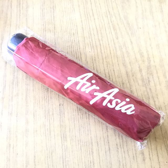 AirAsia Red Foldable Lightweight Umbrella, Everything Else on Carousell