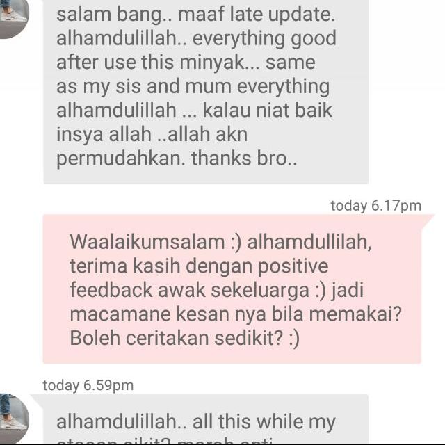 Alhamdullilah Feedback Dari Customer Dan Sekeluarga Nya Yang