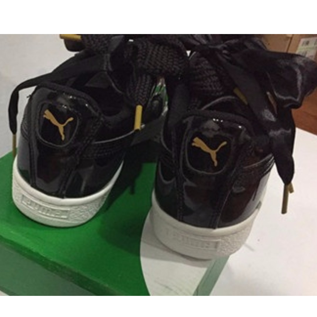 Auth Puma Rihanna Women S Basket Heart Patent Lthr Casual Sneaker Black Women S Fashion Shoes Sneakers On Carousell
