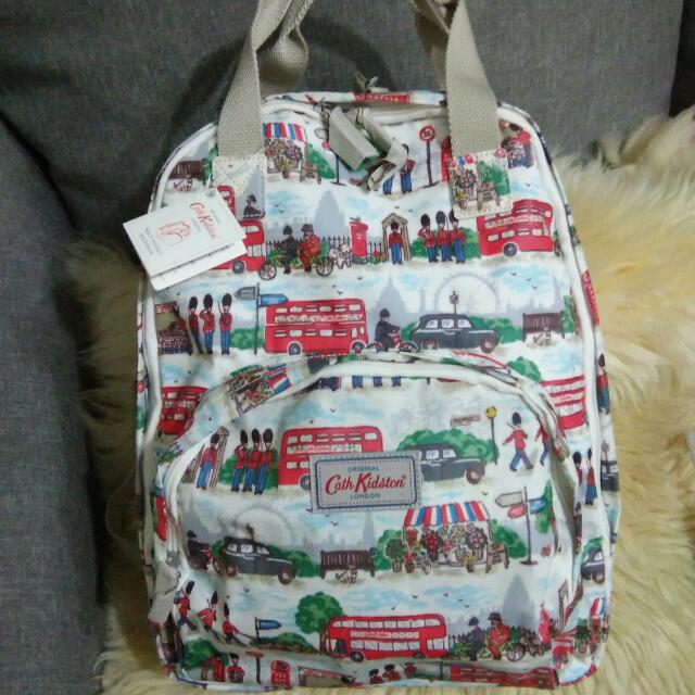Available Auth Cath Kidston Multi Pocket Back Pack London Soldiers And Bus