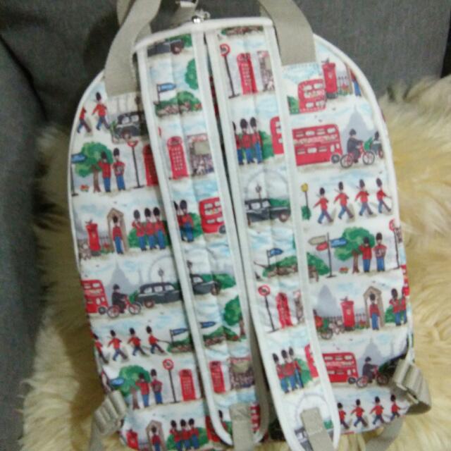 Available Auth Cath Kidston Multi Pocket Back Pack London Soldiers And Bus