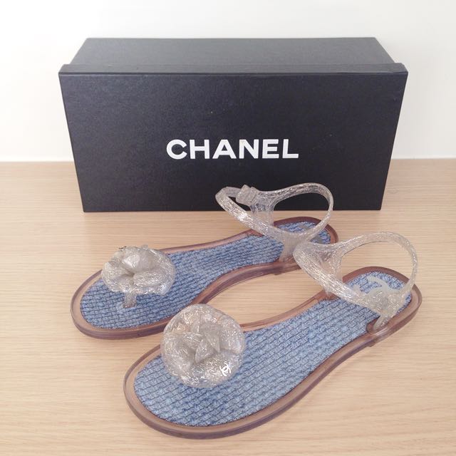 Chanel Camellia Jelly Sandals 37 Luxury Apparel on Carousell
