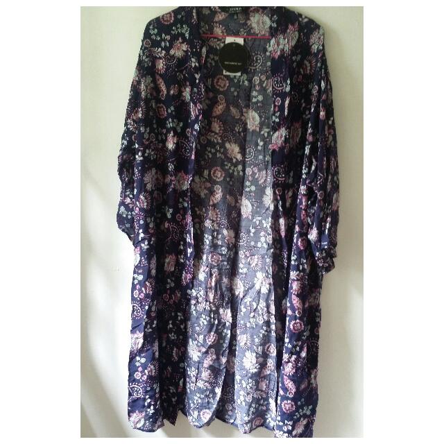 purple floral kimono cardigan