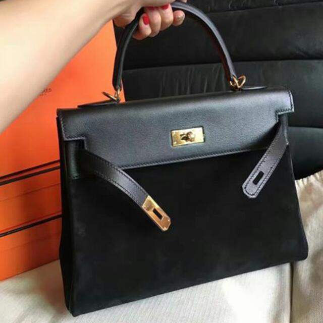 Hermes kelly suede sales