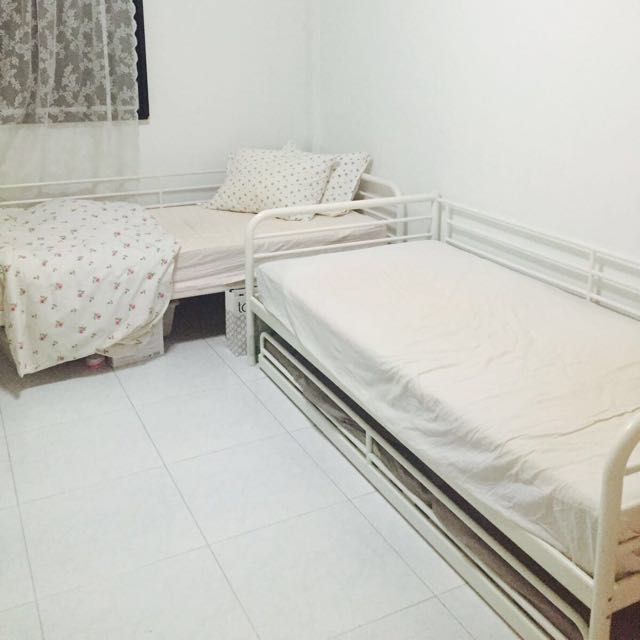 Ikea Metal Bed Frame White With Svarta Pull Out Ikea Metal Bed Frame White With Svarta Pull Out Furniture Beds Mattresses On Carou