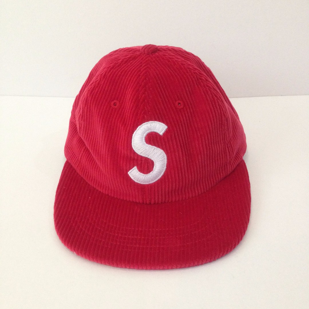 supreme corduroy hat s logo