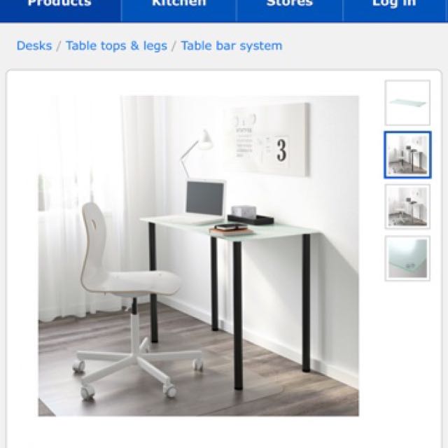 Used 2 Complete Sets Of Ikea Glasholm Table Tempered Glass White 1 Take