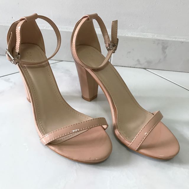 nude pink strappy heels