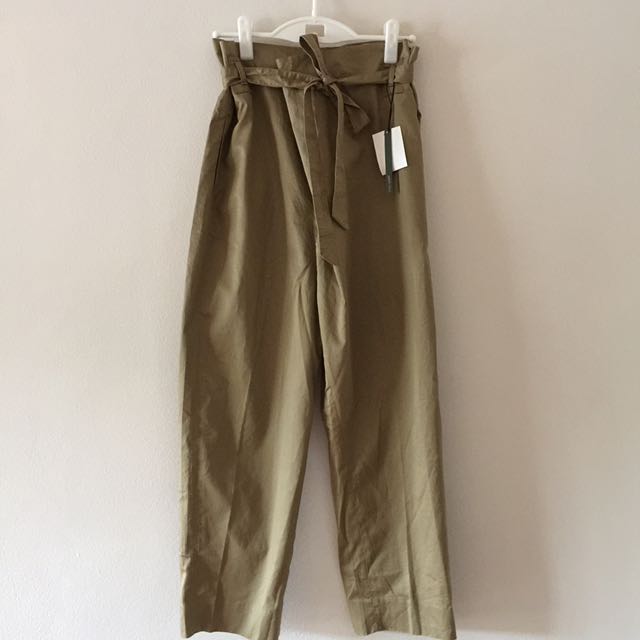 zara paperbag waist pants