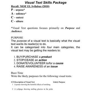 O Level English Visual Text Package