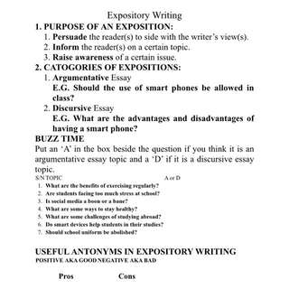 O Level English Expository Writing Package