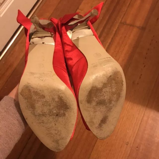 Betts Red Satin Heels 7 Women s Fashion Shoes on Carousell