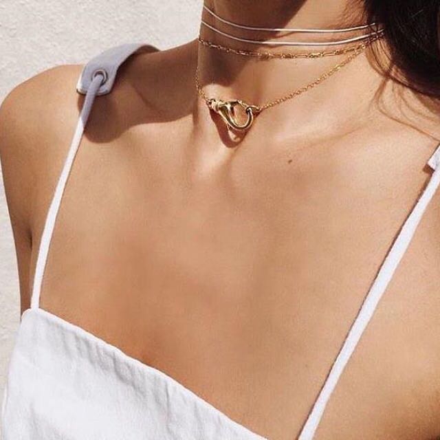 Large clasp choker sale