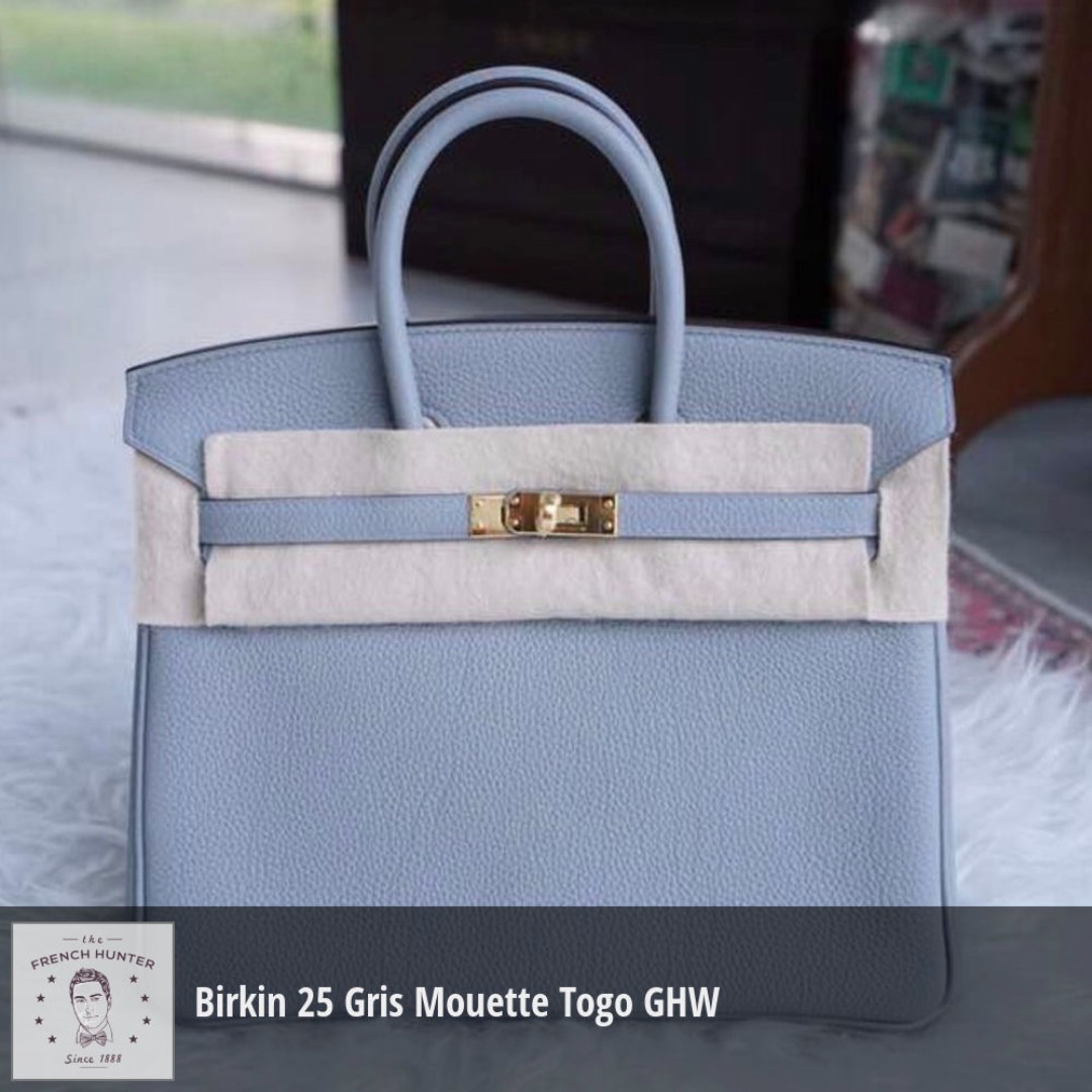 Birkin 25 in Gris Mouette Togo leather with Silver hardware