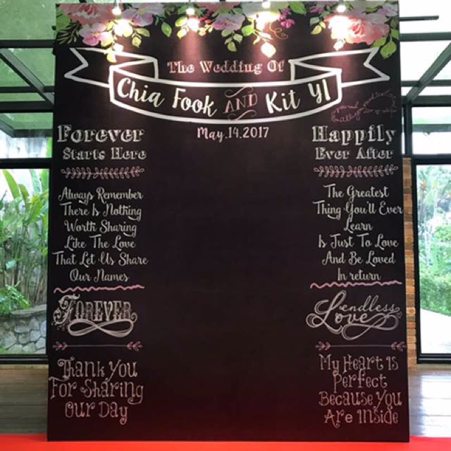 Custom name Chalkboard Wedding Photography Backdrops Background Photo Props
