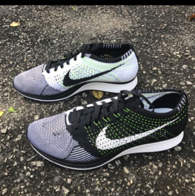 Flyknit racer top black white neon