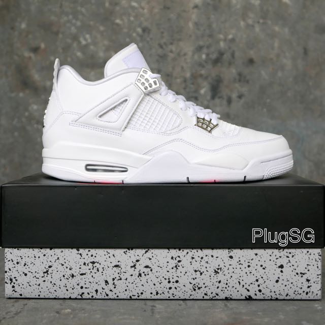 Pure white jordan 4 clearance