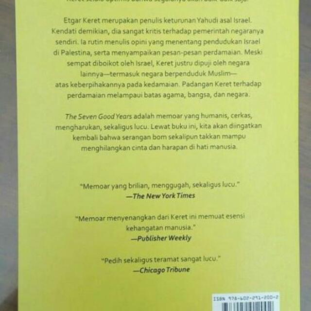 The Seven Good Years by Etgar Keret, Buku  Alat Tulis, Buku di Carousell