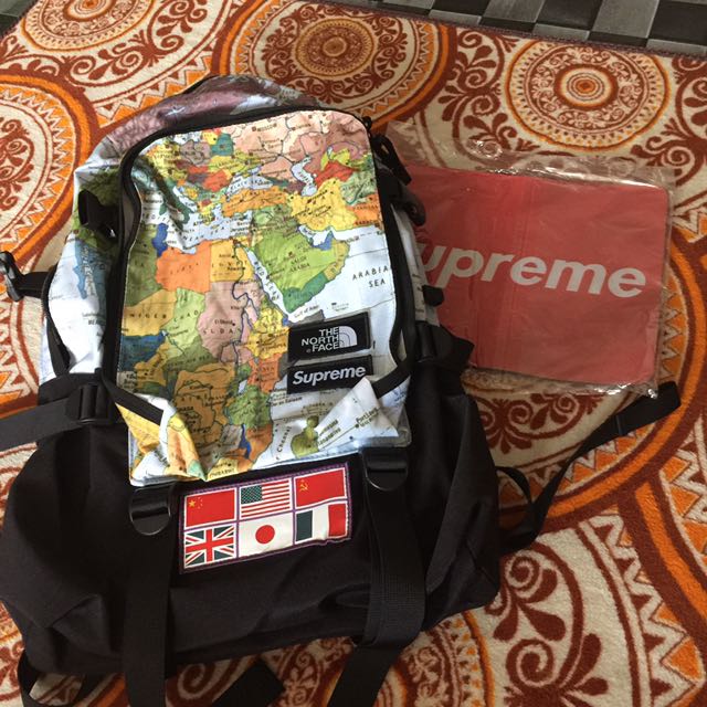 supreme world map backpack