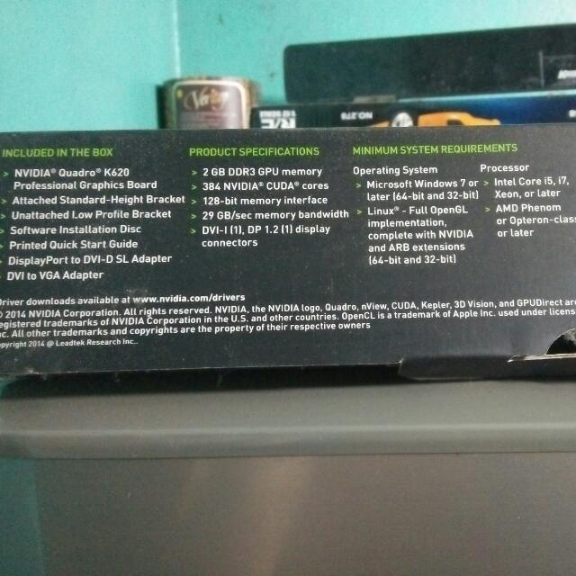 Vga Nvidia Quadro K620 Electronics Computer Parts Accessories On Carousell