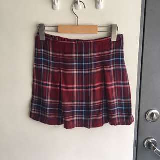 二手全新 Abercrombie AF 棉質學院風格紋短裙