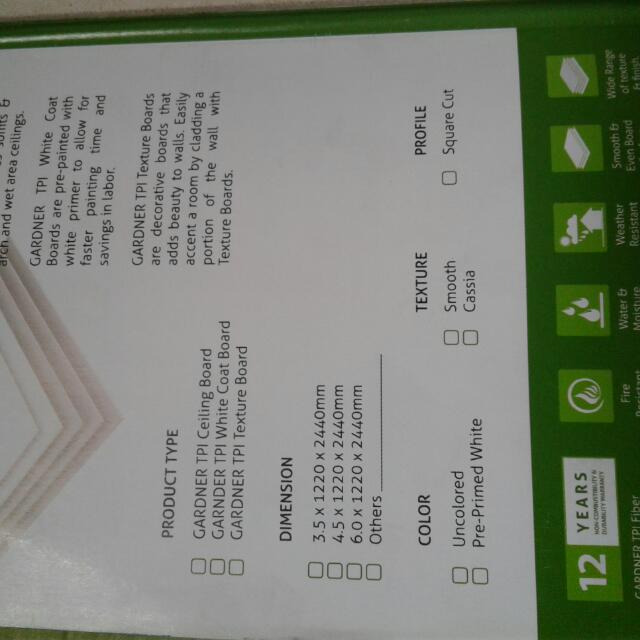 Gypsum Board Boral Gyproc Ficemboard Hardiflex Everything Else Others On Carousell