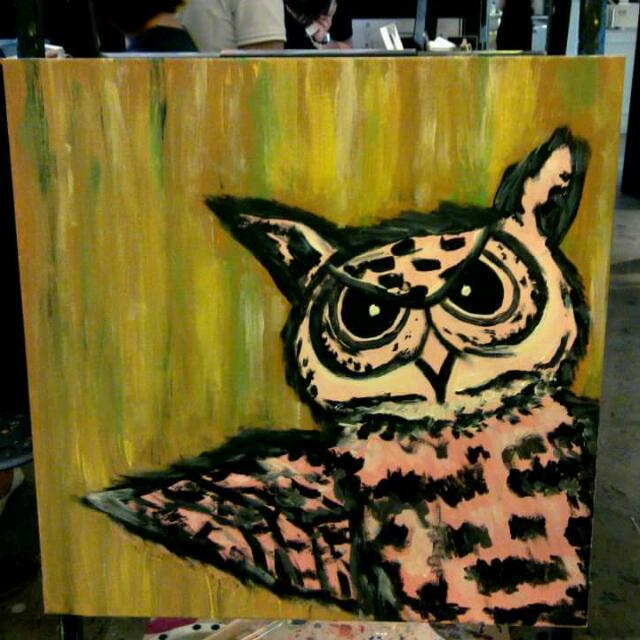 Owl Acrylic Painting On Canvas 1212 Design Craft Art