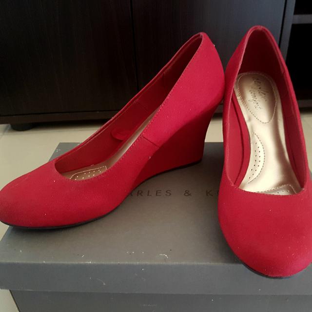 Red wedge shoes payless top