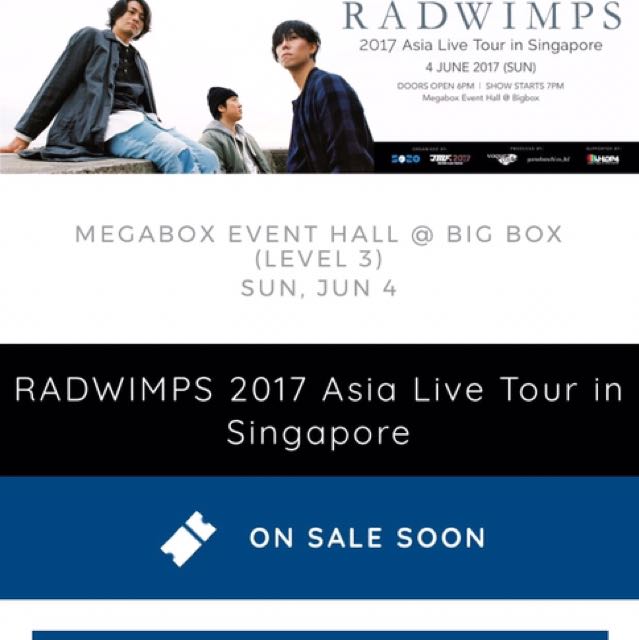 RADWIMPS TICKETS CAT 2 Hobbies Toys Memorabilia Collectibles