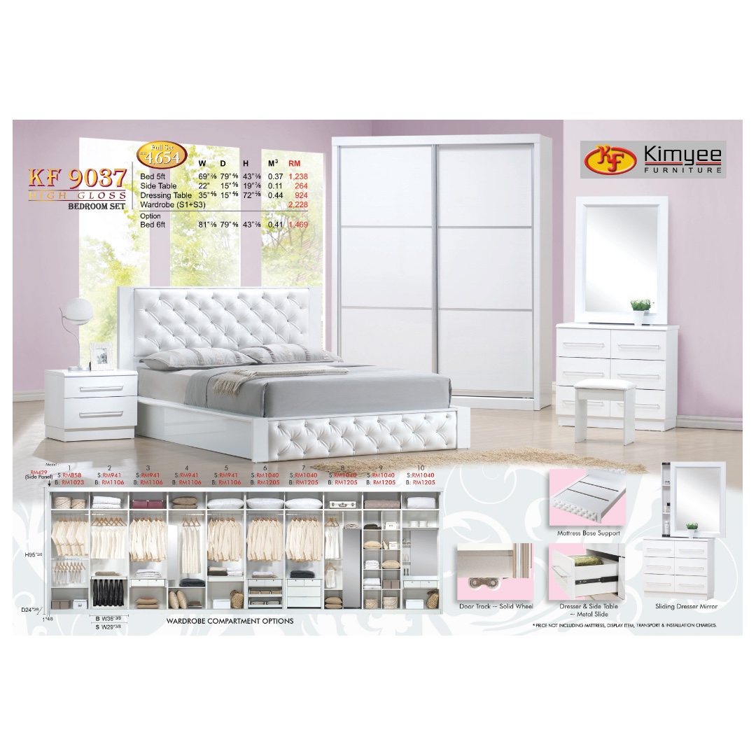 Bedroom Set White Putih Perabot Furniture Rumah Perabot Perabot