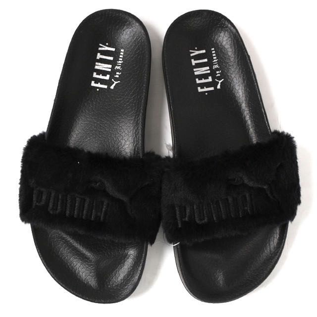 Black puma slippers rihanna clearance