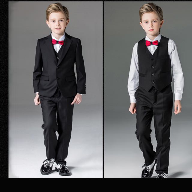 Charlie - Boys Wedding Suit Set with Waistcoat, Hat and Bow tie