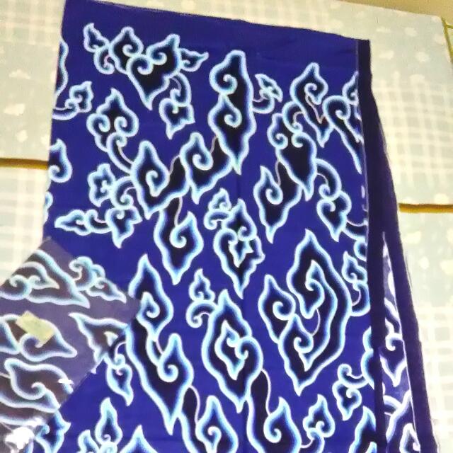 Kain Batik Khas Madura Motif Mega Mendung Warna Biru Olshop Fashion