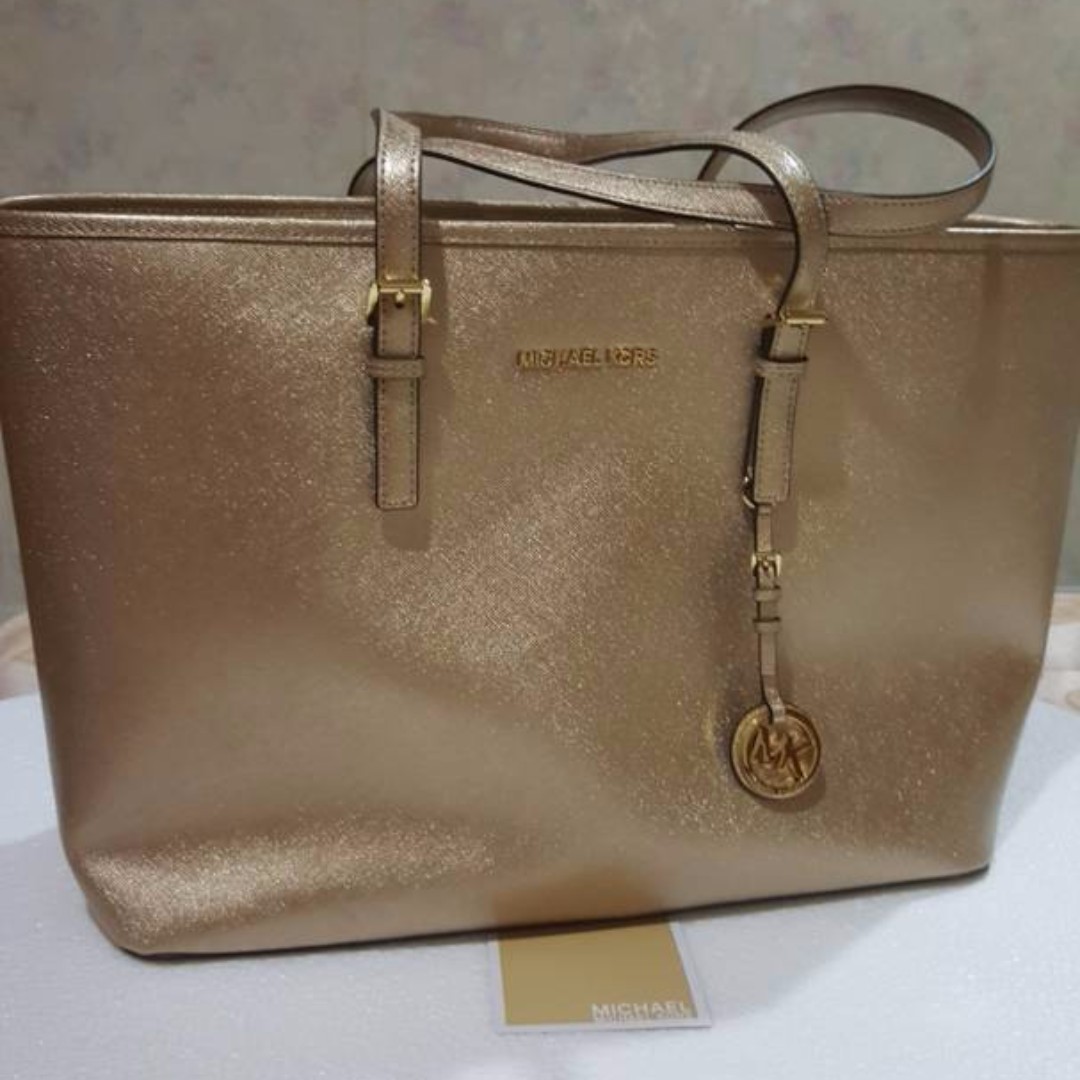 Michael Kors Metallic Rose Gold Purse & Wallet