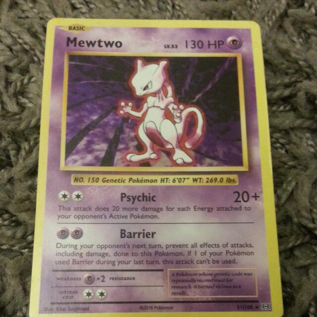 Pokemon Card Mewtwo Old Holographic Toys Games Board Games Cards On Carousell