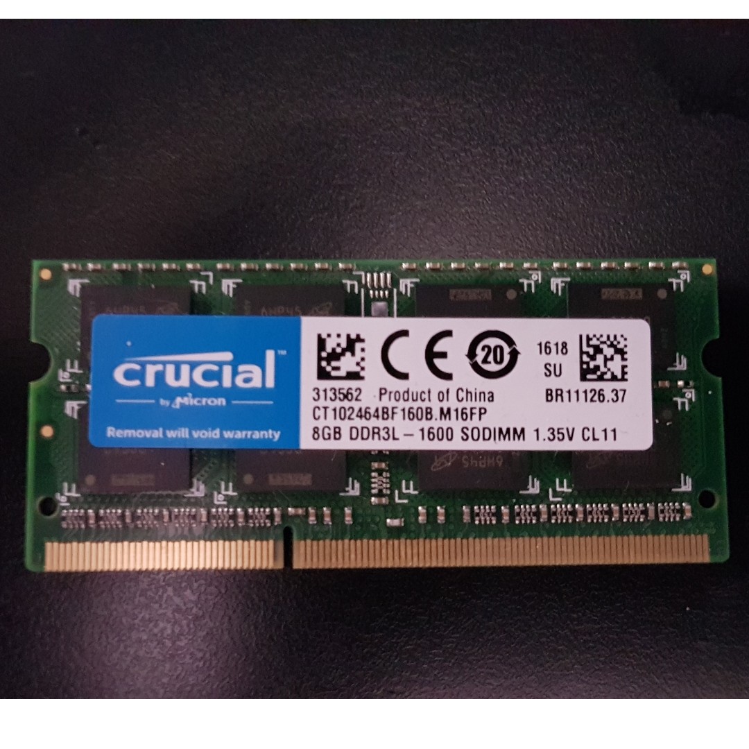 Crucial 8gb Ddr3l 1600 Sodimm Electronics Computer Parts Accessories On Carousell