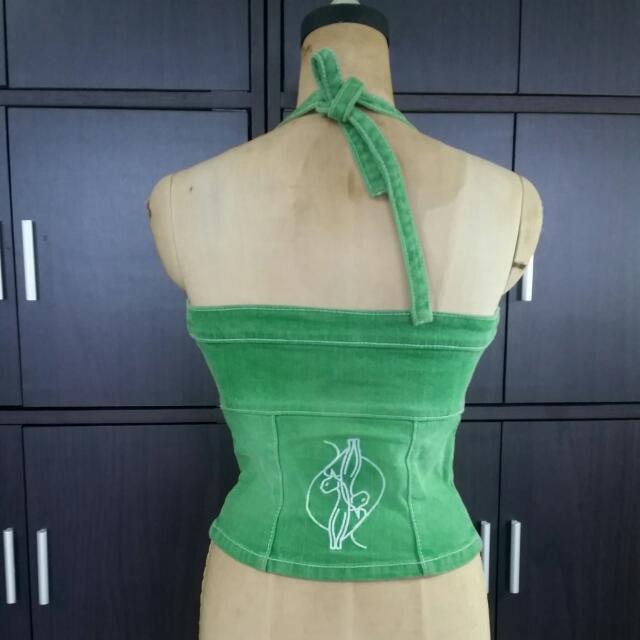 Blessing Denim Halter Top Authentic Baby Phat Jeans Women s