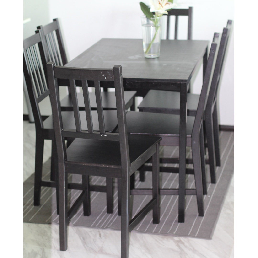 ikea tarendo table and 6 stefan chairs furniture home living furniture tables sets on carousell