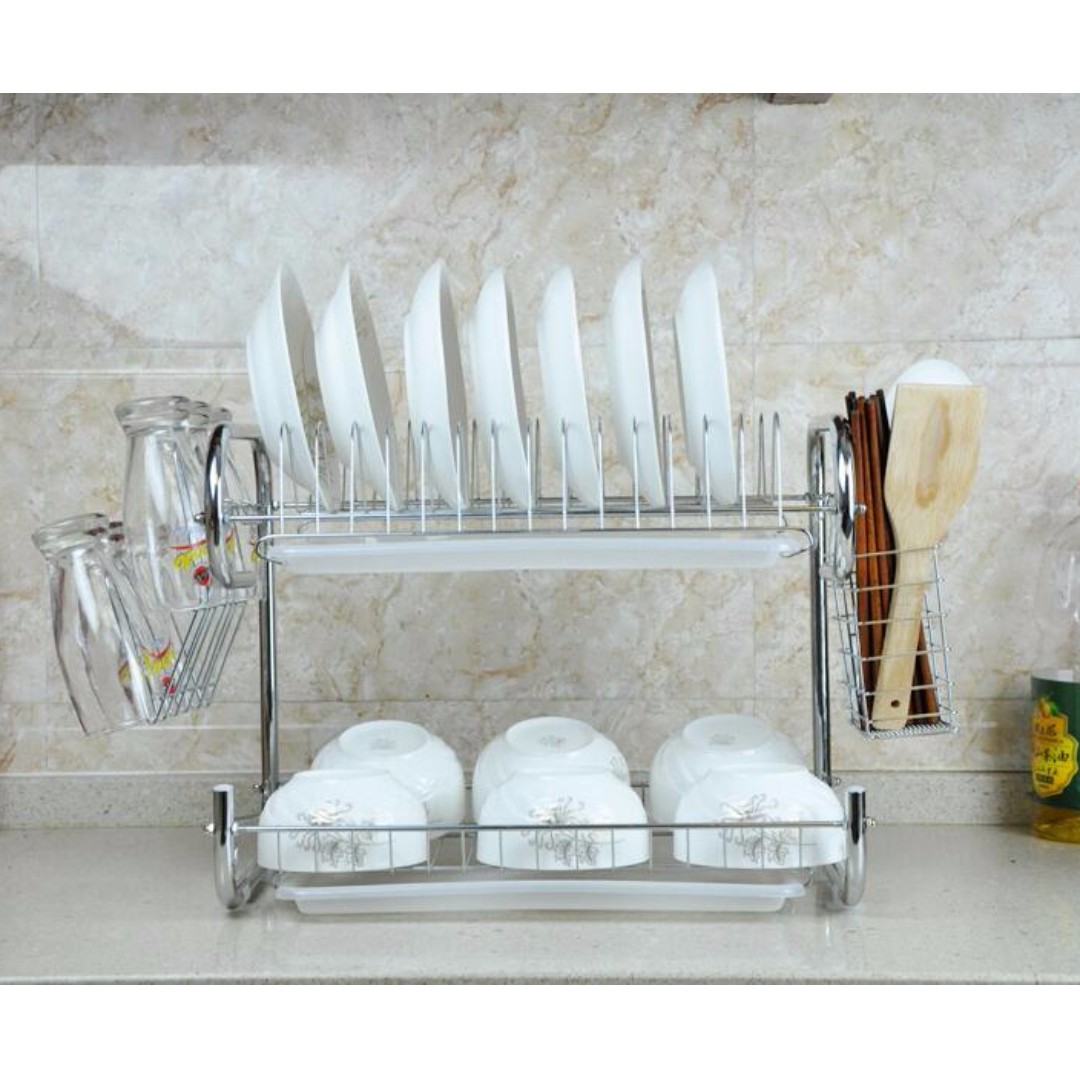 Cmr Rak  Piring  Minimalis  Modern Stainless 2 Tingkat 