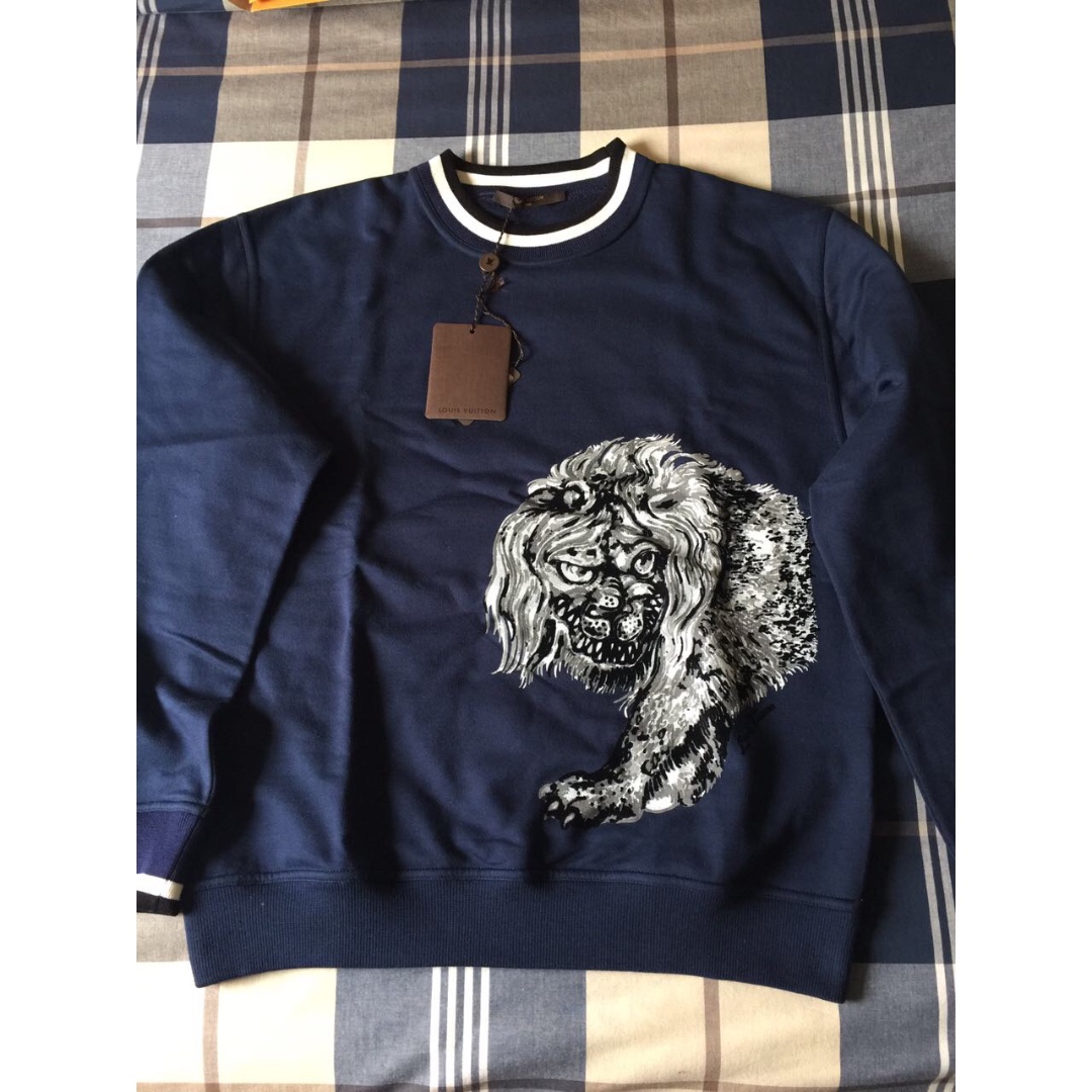 Louis Vuitton x Chapman Brothers Blue Lion Flock Print Sweatshirt L Louis  Vuitton