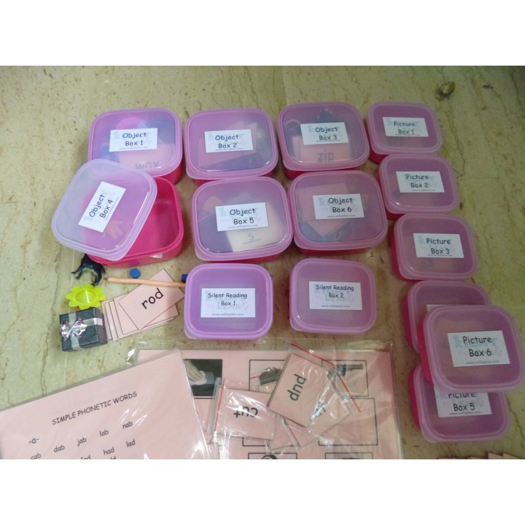 MONTESSORI PHONICS - COMPLETE PINK SCHEME READING KIT WITH LMA, Hobbies ...