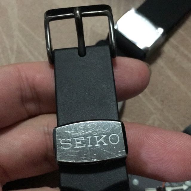 Original Seiko Rubber Strap(22) With Titanium ( Buckle & Keeper
